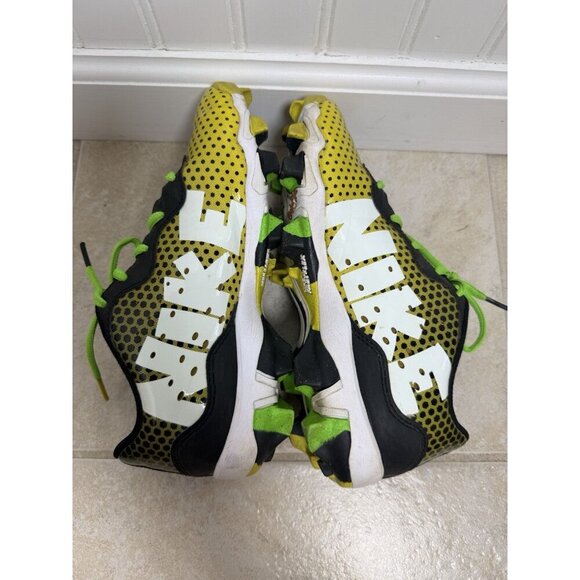 Nike ALPHA HUARACHE 4 KEYSTONE GS 'BLACK OPTI YELLOW' Youth Baseball Cleats 4.5Y - Picture 12 of 13
